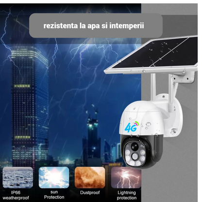 Camera Supraveghere Solara 4G - 5MP Full HD, Zoom 10X, Panou Solar 9W, Card 32GB Inclus - 13