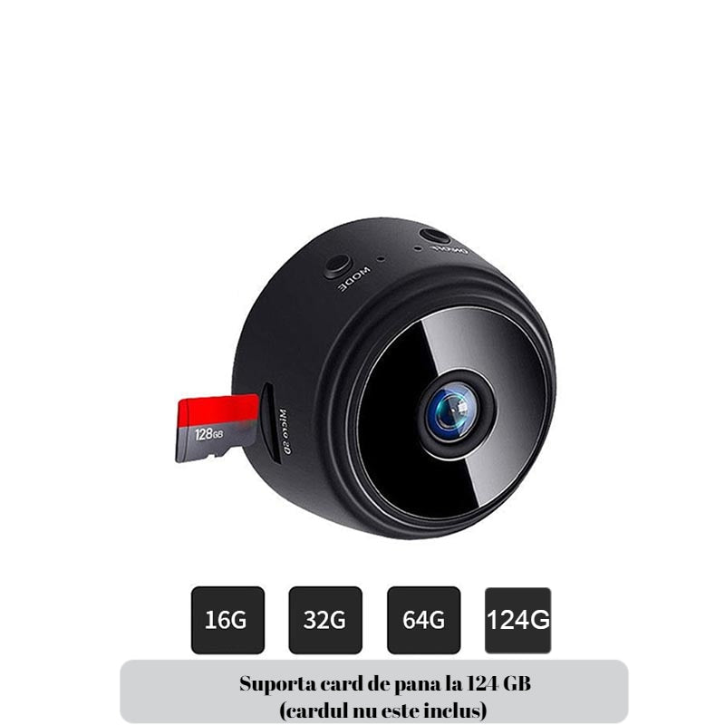 Camera de Supraveghere WiFi 1080p cu Vedere Nocturna + Card MicroSD 32GB - Pachet Complet - 12