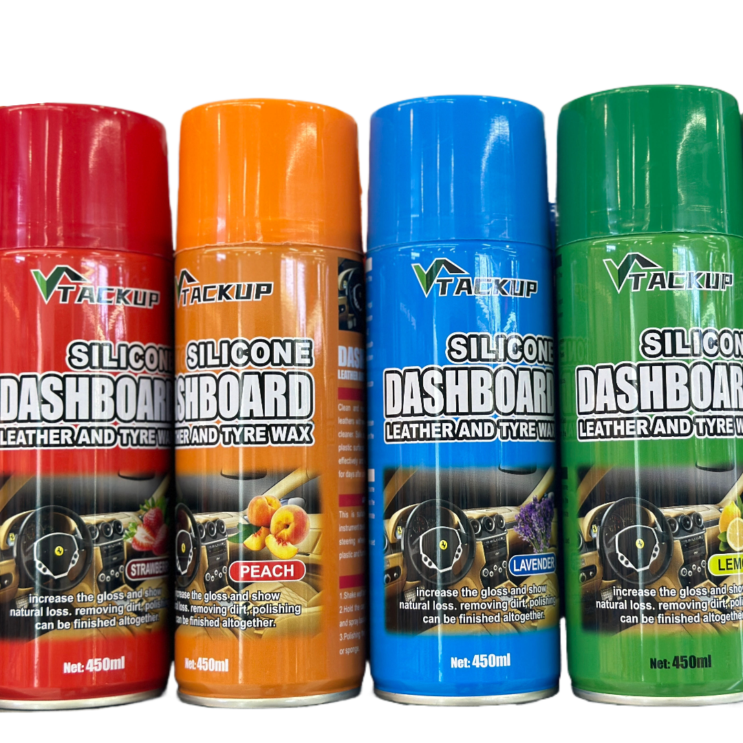 PACHET 1+1 Spray Silicon Auto TACK UP 450ml - Ceara Lichida Bord si Piele, Efect Antistatatic