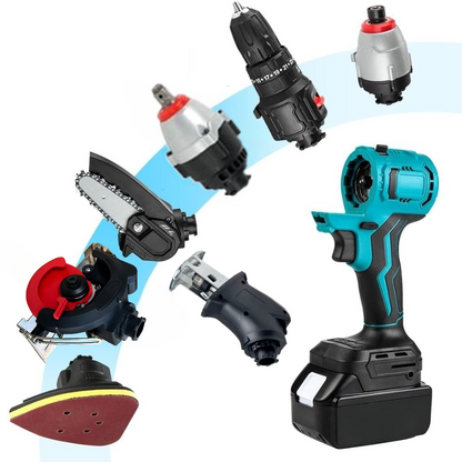 Trusa Scule Multifunctionala 7 in 1 - 48V Li-Ion, 2 Acumulatori, 7 Capete Interschimbabile pentru Gaurire, Taiere, Slefuire