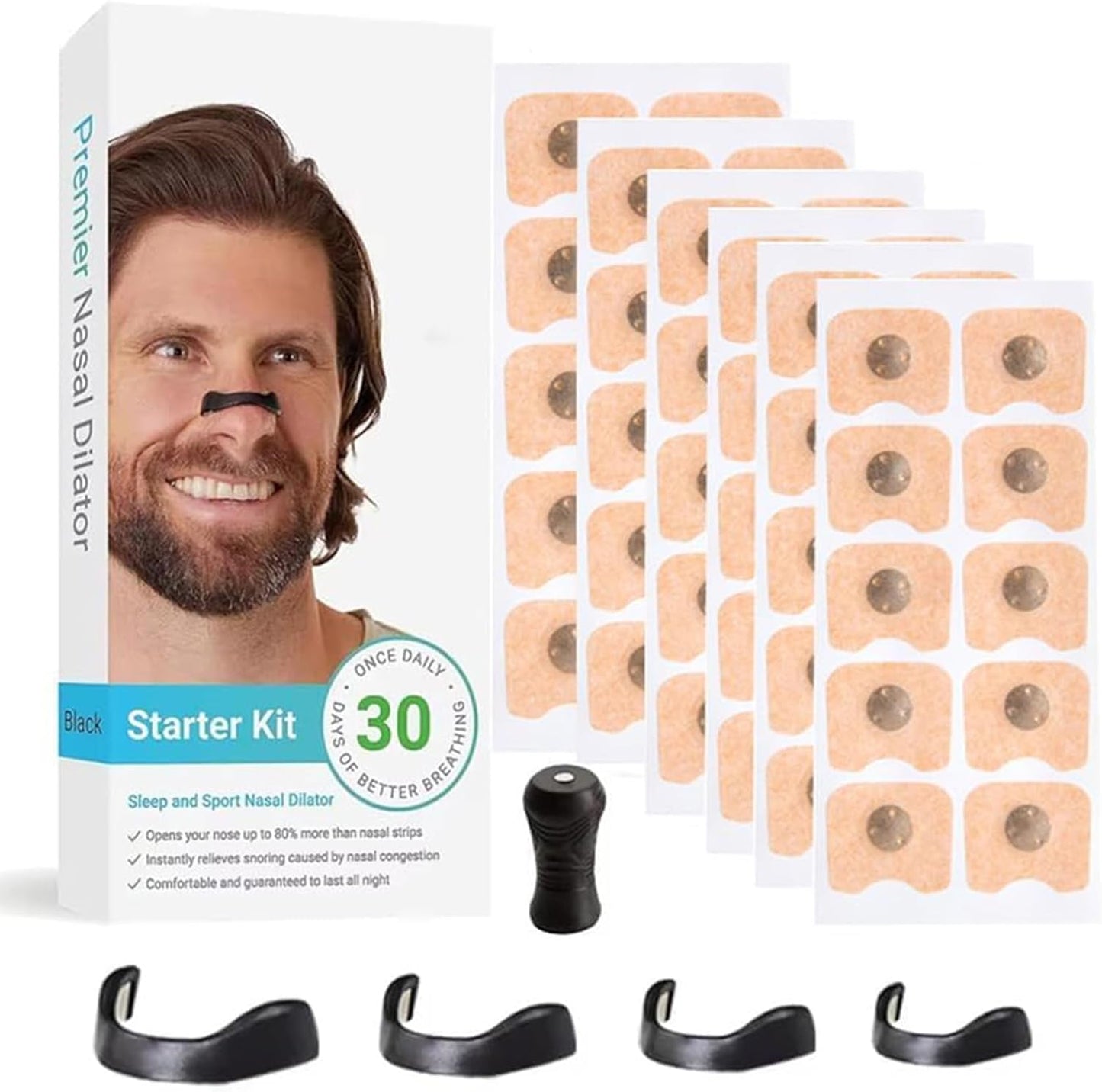 Kit 30 Benzi Nazale Anti-Sforait Extra-Forte - Respiratie Libera si Somn Odihnitor