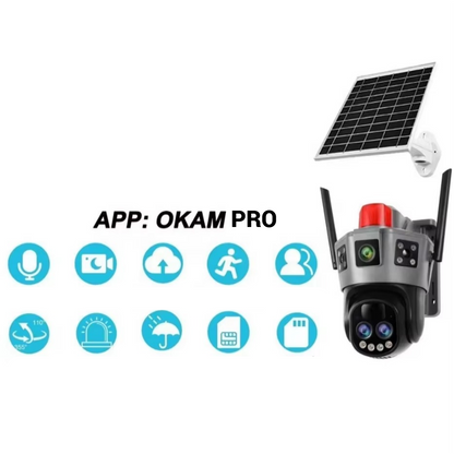Camera Supraveghere 4G PTZ Solara 360° cu Dual Lens, Viziune Color Nocturna si Audio Bidirectional