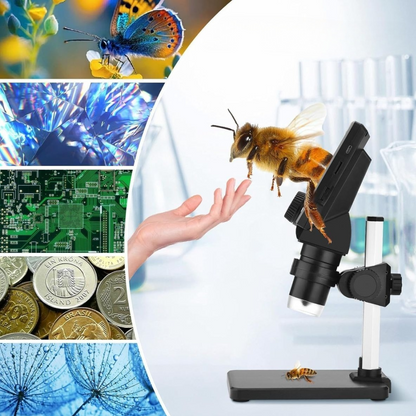 Microscop Digital Portabil LCD 4.3" - Zoom 1000X, 1080P, LED Reglabil - Perfect pentru Electronica si Educatie