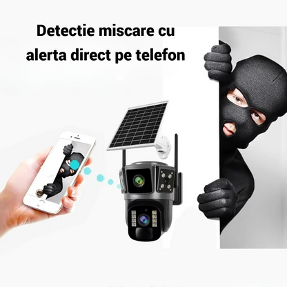 Camera de Supraveghere 4G cu Panou Solar - Dubla Lentila 360°, Full HD, Vedere Nocturna Color, Audio Bidiretional - 10
