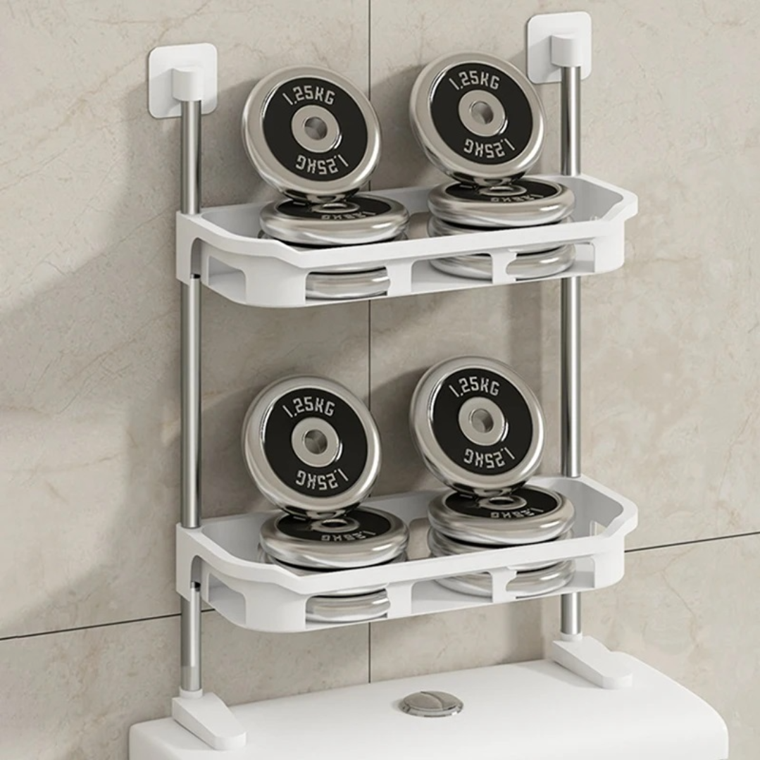 Set 2 Rafturi Multifunctionale pentru Toaleta si Bucatarie - Organizator cu 2 Nivele pentru Economisirea Spatiului - 10