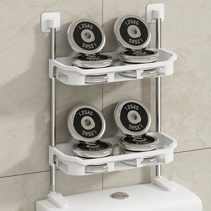 Set 2 Rafturi Multifunctionale pentru Toaleta si Bucatarie - Organizator cu 2 Nivele pentru Economisirea Spatiului - 10
