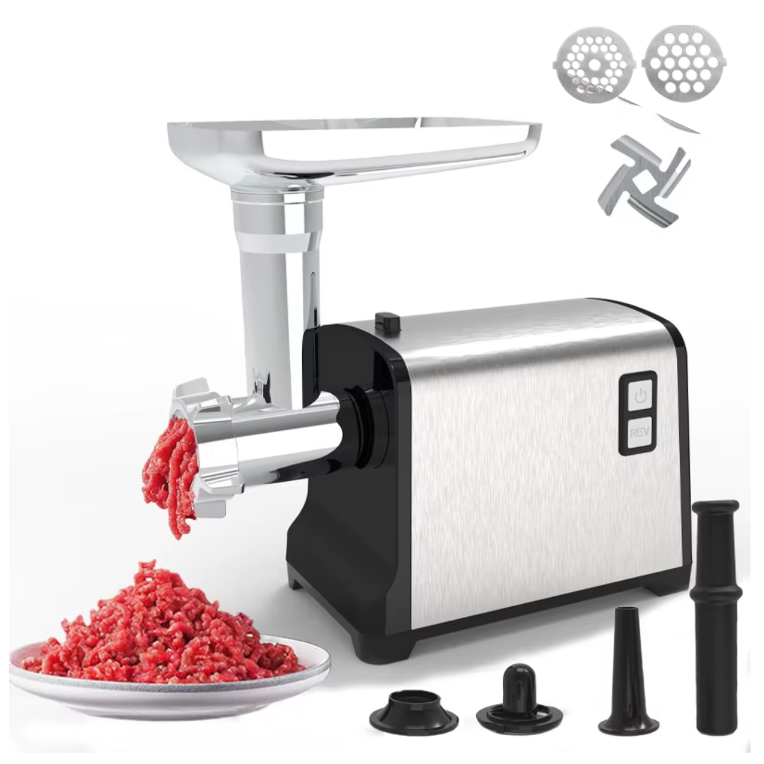 Masina de Tocat Carne Electrica Profesionala 800W - Inox, Accesorii Carnati, 2 Site, Functie Reverse