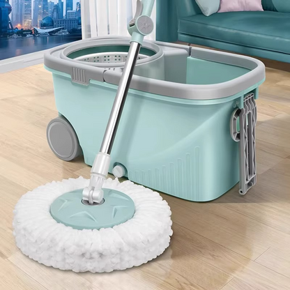 Mop Rotativ 360° cu Galeata Dubla si Stoarcere Automata - Include 2 Rezerve