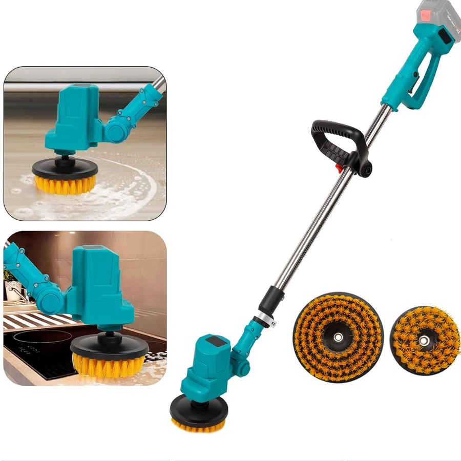 Perie Electrica Multifunctionala 48V cu Maner Telescopic, 2 Acumulatori, Incarcator si 3 perii interschimbabile