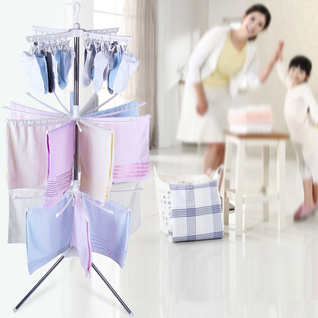 Pachet 1+1 Uscator Rufe Vertical 3 Nivele Pliabil - Compact, Portabil si Eficient pentru Interior/Exterior - 13