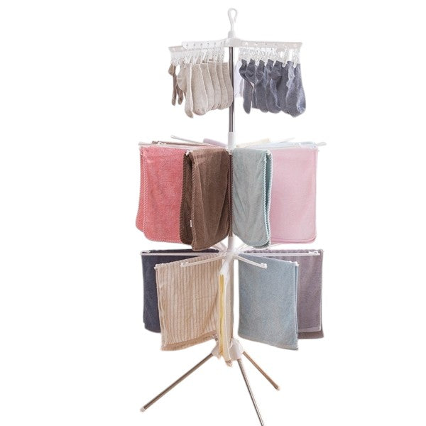 Pachet 1+1 Uscator Rufe Vertical 3 Nivele Pliabil - Compact, Portabil si Eficient pentru Interior/Exterior - 16
