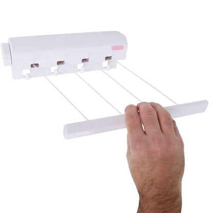 Uscator Rufe Retractabil cu 4 Sfori - Pachet 1+1 cu Sistem de Intindere Rapid