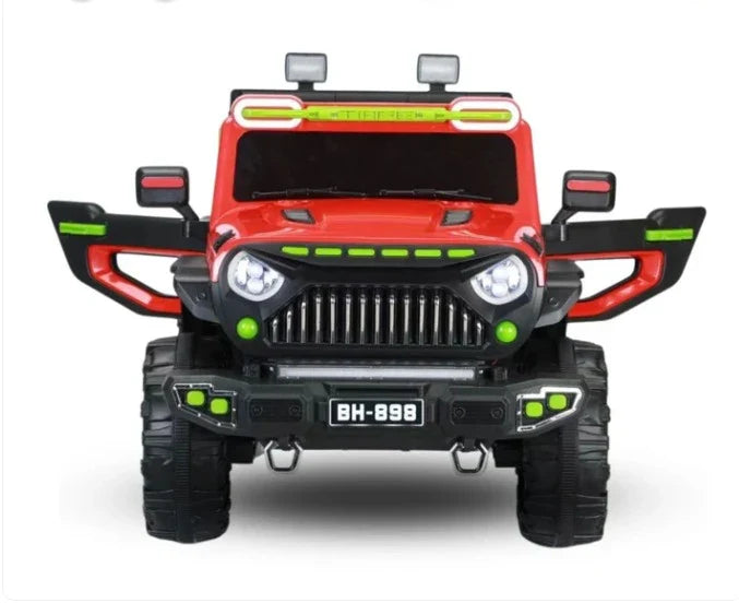 Masinuta electrica 24V pentru copii, cu doua locuri – camion electric pentru micuti, alimentat cu baterie, cu telecomanda, afisaj pentru baterie, maner, portbagaj, lumini LED si muzica