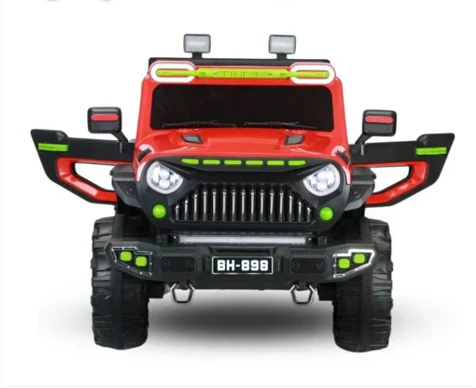 Masinuta electrica 24V pentru copii, cu doua locuri – camion electric pentru micuti, alimentat cu baterie, cu telecomanda, afisaj pentru baterie, maner, portbagaj, lumini LED si muzică