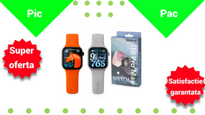 Pachet 1+1 Smartwatch I10 Pro Max - Ecran 2.19" HD, Apeluri Bluetooth, ECG, Monitorizare Completa Sanatate, IP67