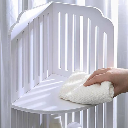 Raft Colt Alb 3 Etaje 80cm - Organizator Compact Rezistent la Umiditate pentru Baie si Bucatarie