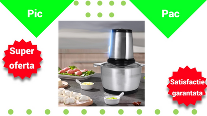 Set 1+1 Tocator Electric Universal cu 4 Lame din Inox - Maruntitor Multifunctional pentru Bucatarie