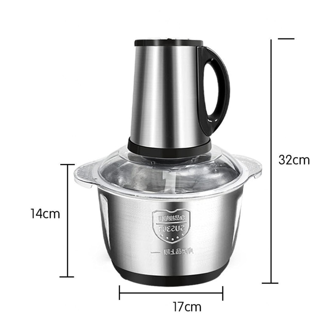 Pachet Profesional: Tocator Electric 5L Inox pentru Carne si Legume + Blender Portabil cu Acumulator Integrat, incarcare USB