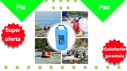 Pachet 1+1 Rucsac Impermeabil pentru Drumetii, Rafting si Sporturi Acvatice - Protectie 100% Waterproof