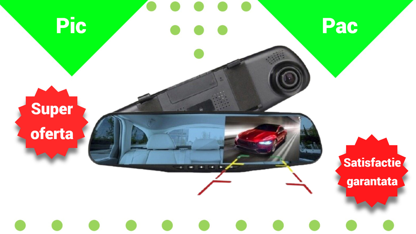Oglinda Retrovizoare cu Camera Video Full HD 1080p - DVR Auto cu Senzor de Miscare
