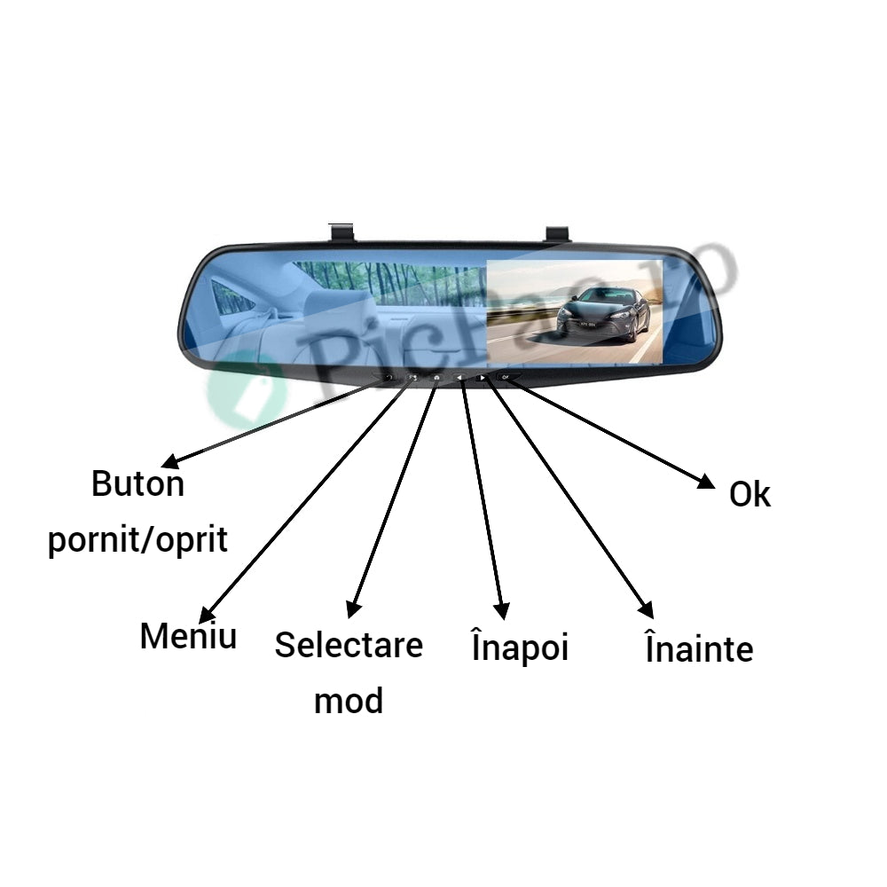 Oglinda Retrovizoare cu Camera Video Full HD 1080p - DVR Auto cu Senzor de Miscare - 8