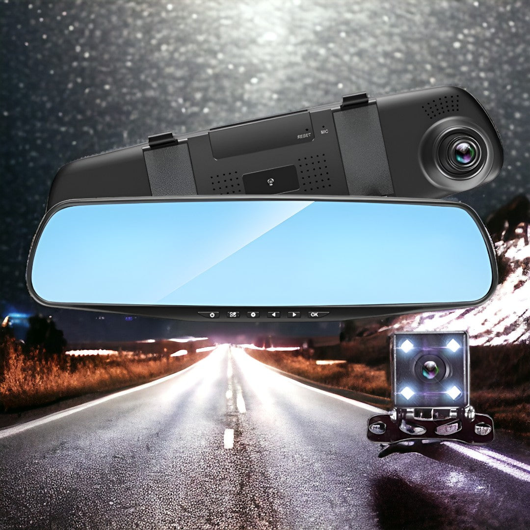 Oglinda Monitor Auto cu Dual Camera 4.3 inch - Sistem Parcare Full HD cu Vedere Nocturna