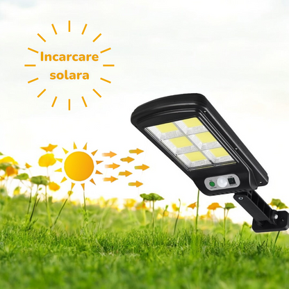 Lampa Solara LED cu Senzor de Miscare 120° - Iluminare Exterioara Automata IP65 - 8