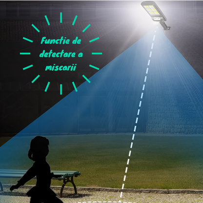 Lampa Solara LED cu Senzor de Miscare 120° - Iluminare Exterioara Automata IP65 - 12