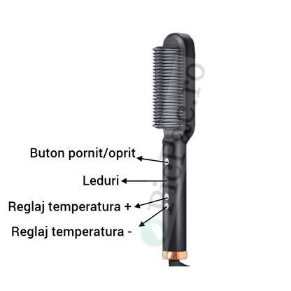 Perie Electrica Profesionala pentru Indreptatul Parului - 2 in 1 Indreptare si Ondulare