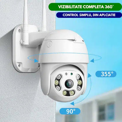 Set 2 Smart Camera Wifi de Exterior, Senzor de Miscare, Night Vision, Vizualizare Live pe Telefon