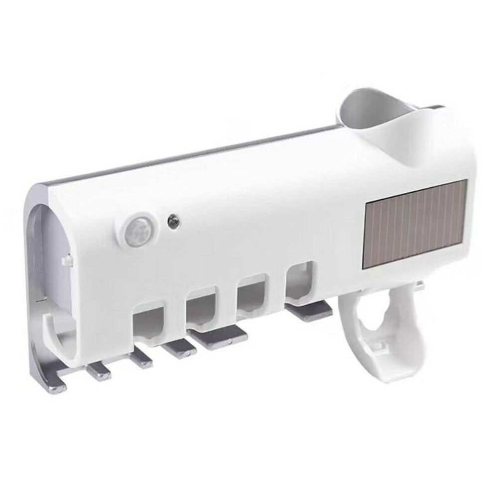 Dozator Pasta de Dinti cu Sterilizator UV si Suport 4 Periute - Alimentare Solara