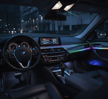 Kit Banda LED RGB Interior Auto 110cm si 25cm USB cu Telecomanda si Aplicatie Telefon