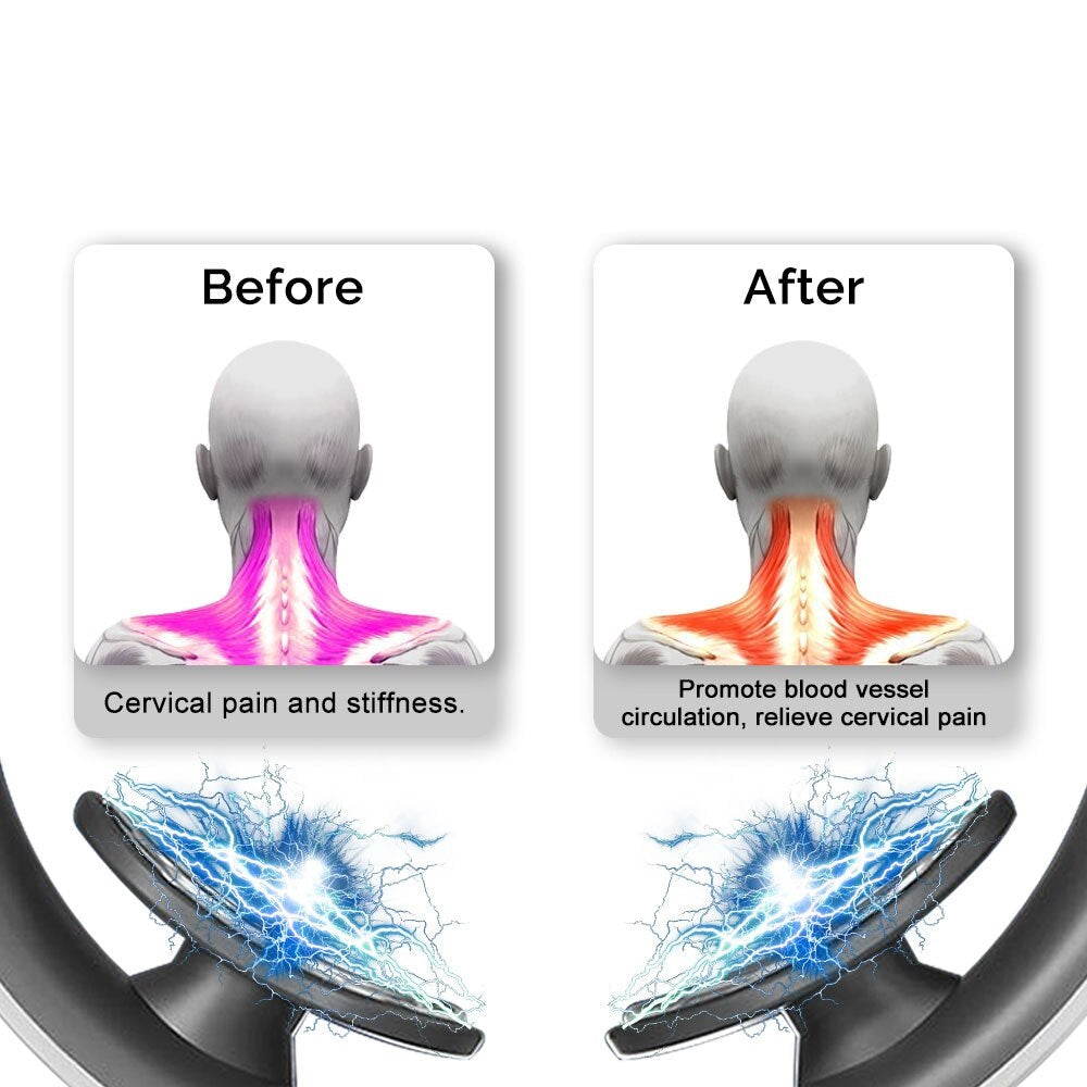 Aparat de Masaj Cervical Profesional - 6 Moduri, 9 Intensitati pentru Gat si Umeri - 9