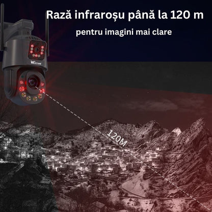 Camera de Supraveghere PTZ 6MP HD, Conexiune WiFi , Zoom Optic 36X, Night Vision 120m, Detectare Miscare Umana, Microfon si Difuzor Bidirectionale, Rezistenta la apa IP66