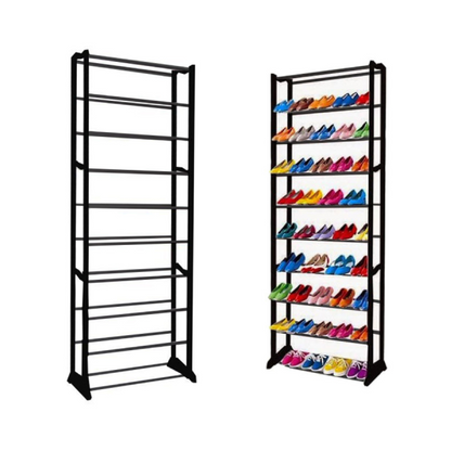 Pantofar inalt 7 etaje elegant alb - Organizare optima incaltaminte