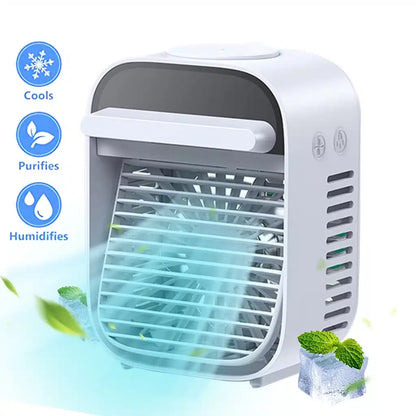 Aparat portabil de aer conditionat cu umidificator jrh air, lumina de veghe si incarcare USB Racitor de aer cu multe culoare led