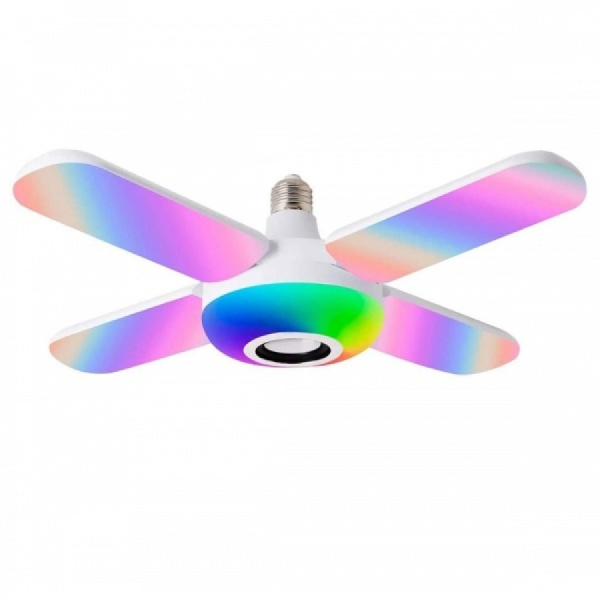 Ventilator Plafon LED cu Telecomanda 30W, fasung E27, 2in1 Iluminare + Racire, Design Modern Ultra-Silentios, 3 Trepte Viteza
