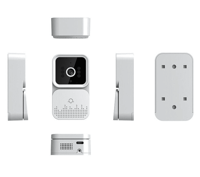 Sonerie inteligenta fara fir, distanta 30m, Wi-Fi, cu camera, schimbare de voce, stocare imagini in cloud, alb