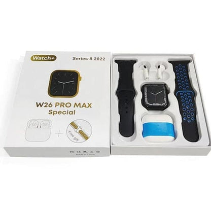 Oferta ceas smart cu casti bluetooth pro max w26