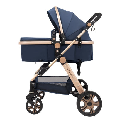 Carucior litle bird , cu suspensii , Albustru 2in1 transformabil landou-sport