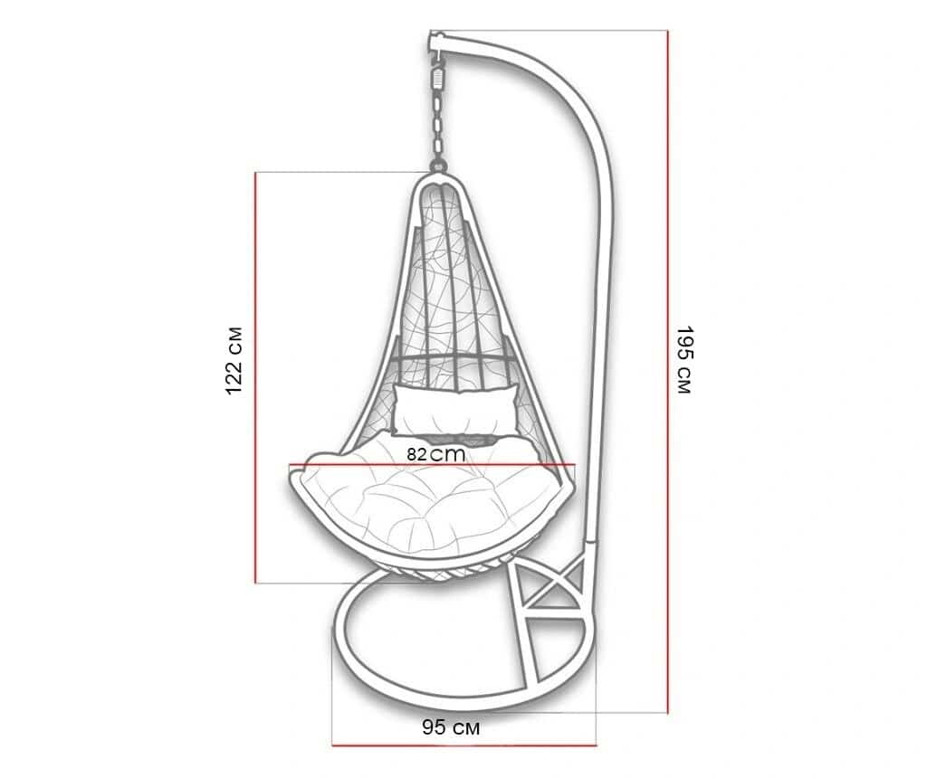 Fotoliu suspendat , balansoar cu perne incluse, interior si exterior, maxim 120 kg, cadru otel, 122x82x72 cm, negru