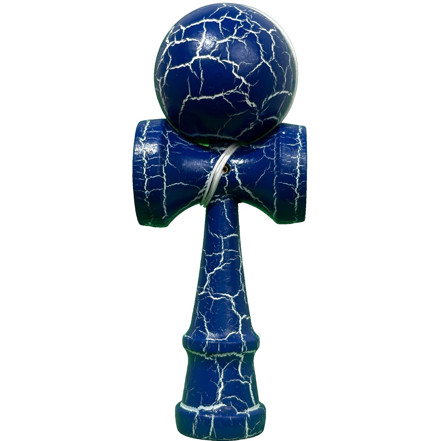 Jucarie Interactiva, Kendama Crack, Din lemn, 18 cm, Model crapat, Albastru inchis