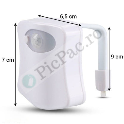 Lampa LED pentru toaleta cu senzor de miscare, 8 culori, rezistenta la apa - 9