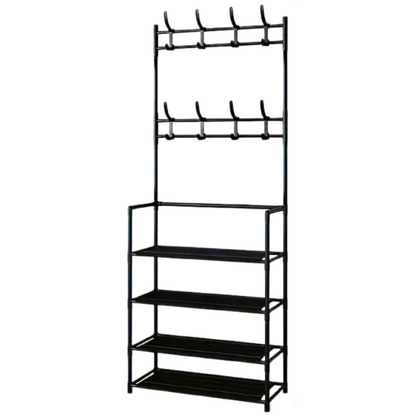 Pachet 1+1 Suport Cuier Triunghi pentru Haine cu 2 Rafturi - Design Modern din Otel Inoxidabil - 4