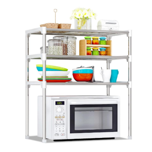 Raft organizator pentru microunde - Design compact cu spatiu extra de depozitare