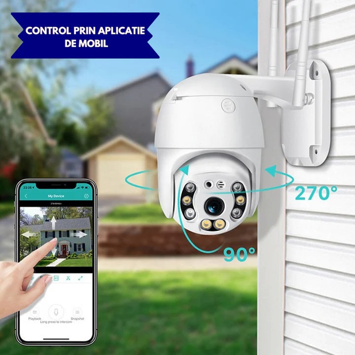 Camera de Supraveghere WiFi Exterioara Rotativa cu Senzor Miscare - Protectie Impermeabila IP65 - 9