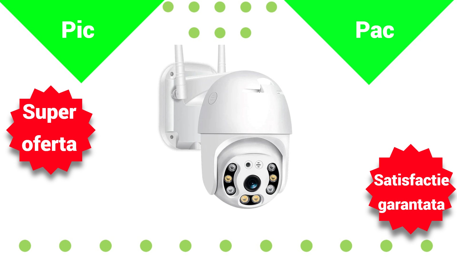 Camera de Supraveghere WiFi Exterioara Rotativa cu Senzor Miscare - Protectie Impermeabila IP65