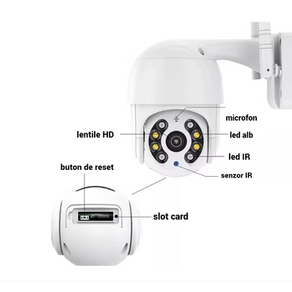 Camera de Supraveghere WiFi Exterioara Rotativa cu Senzor Miscare - Protectie Impermeabila IP65 - 15
