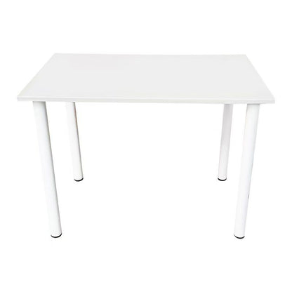 Masă birou Modernă Albă, 100x60x74 cm — Design Minimalist, Blat MDF și Picioare Metalice”