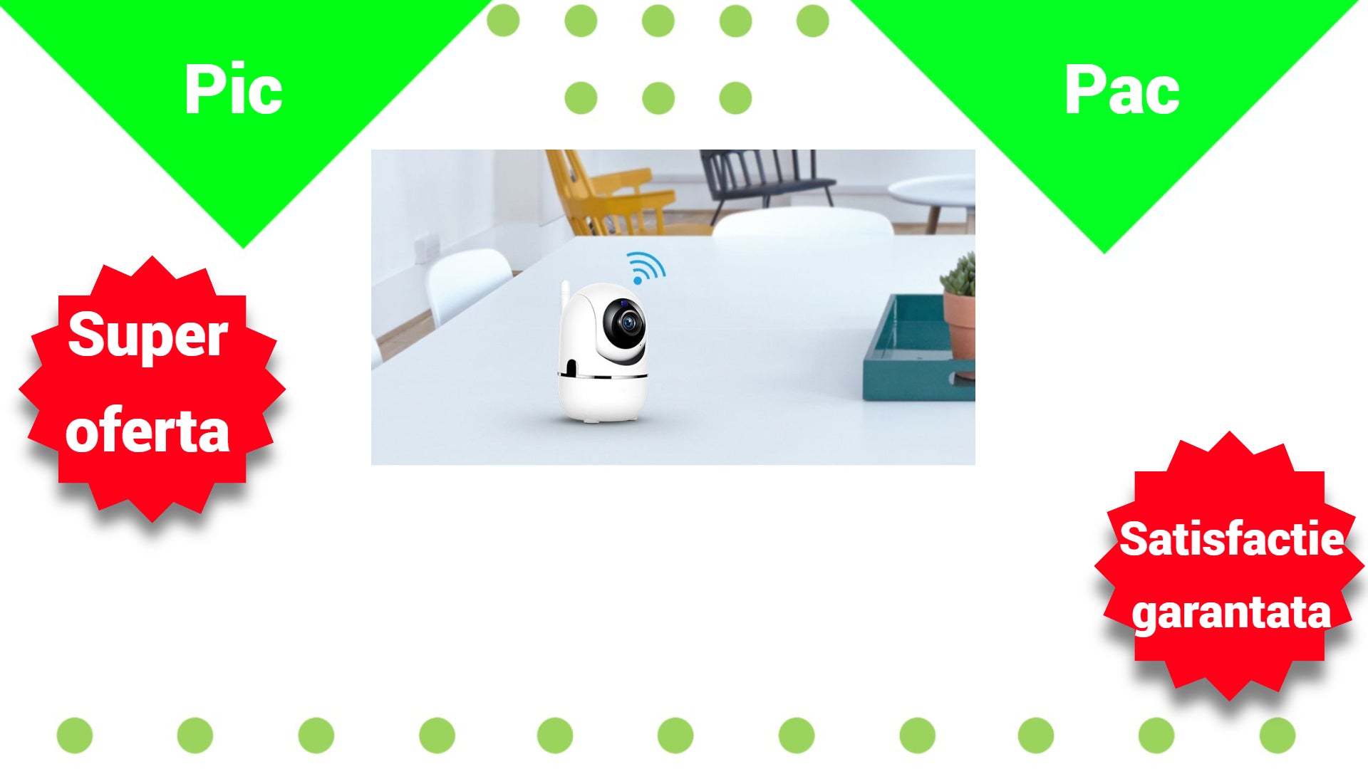 Camera Supraveghere Smart WiFi HD 720p - Wireless cu Viziune Nocturna